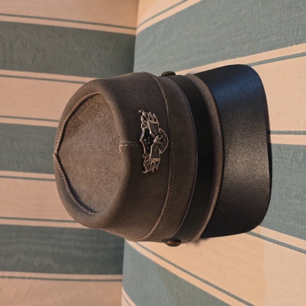 Henschel Hat Co. Leather Civil War Confederate style hat